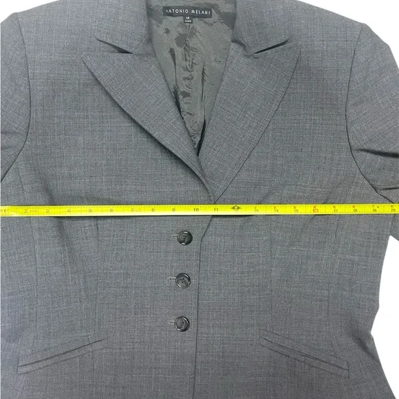 Antonio Melani Three Button Blazer Jacket Gray Size 14 - Picture 6 of 7